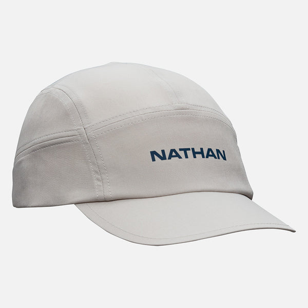 color:Vapor Grey/Sailor Blue||view:SKU Image Primary||seo:Nathan Run Cool Stash Hat - Vapor Grey/Sailor Blue - Front Side View-primary