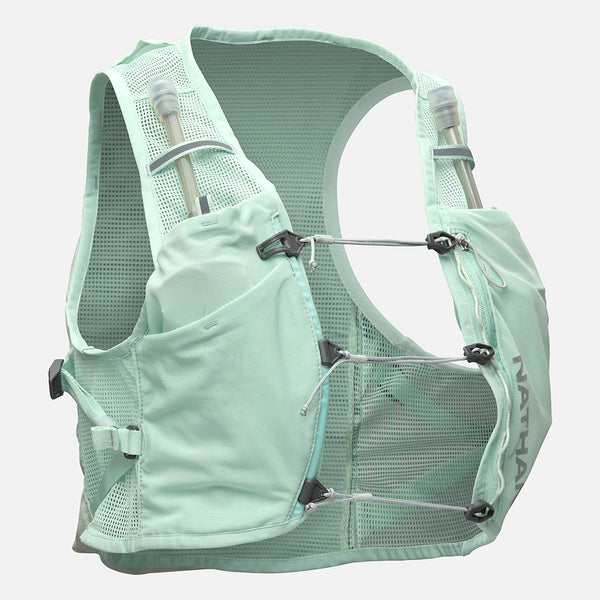 color:Surf Spray/Reflective Silver||view:SKU Image Primary||seo:Nathan Pinnacle Breeze 4 Liter Women's Hydration Race Vest - Surf Spray/Reflective Silver - Front of Pack-primary