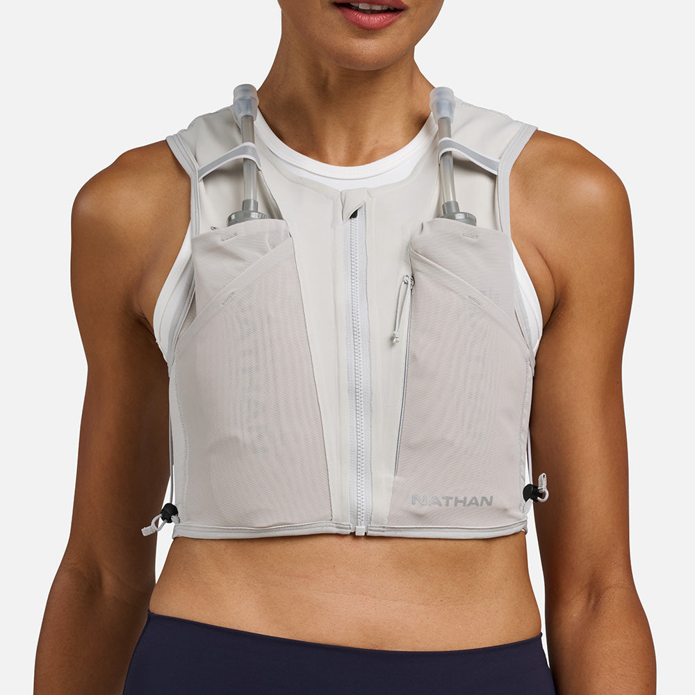 トップス enof city trail vest WHITE AeroZip 1L Women's Race Vest - Aerodynamic Fit | Nathan Sports