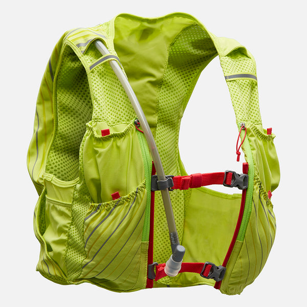 color:Finish Lime/Hibiscus||view:SKU image primary||seo:Nathan Pinnacle 12 Liter Women's Hydration Race Vest - Finish Lime/Hibiscus - Front of Pack-primary